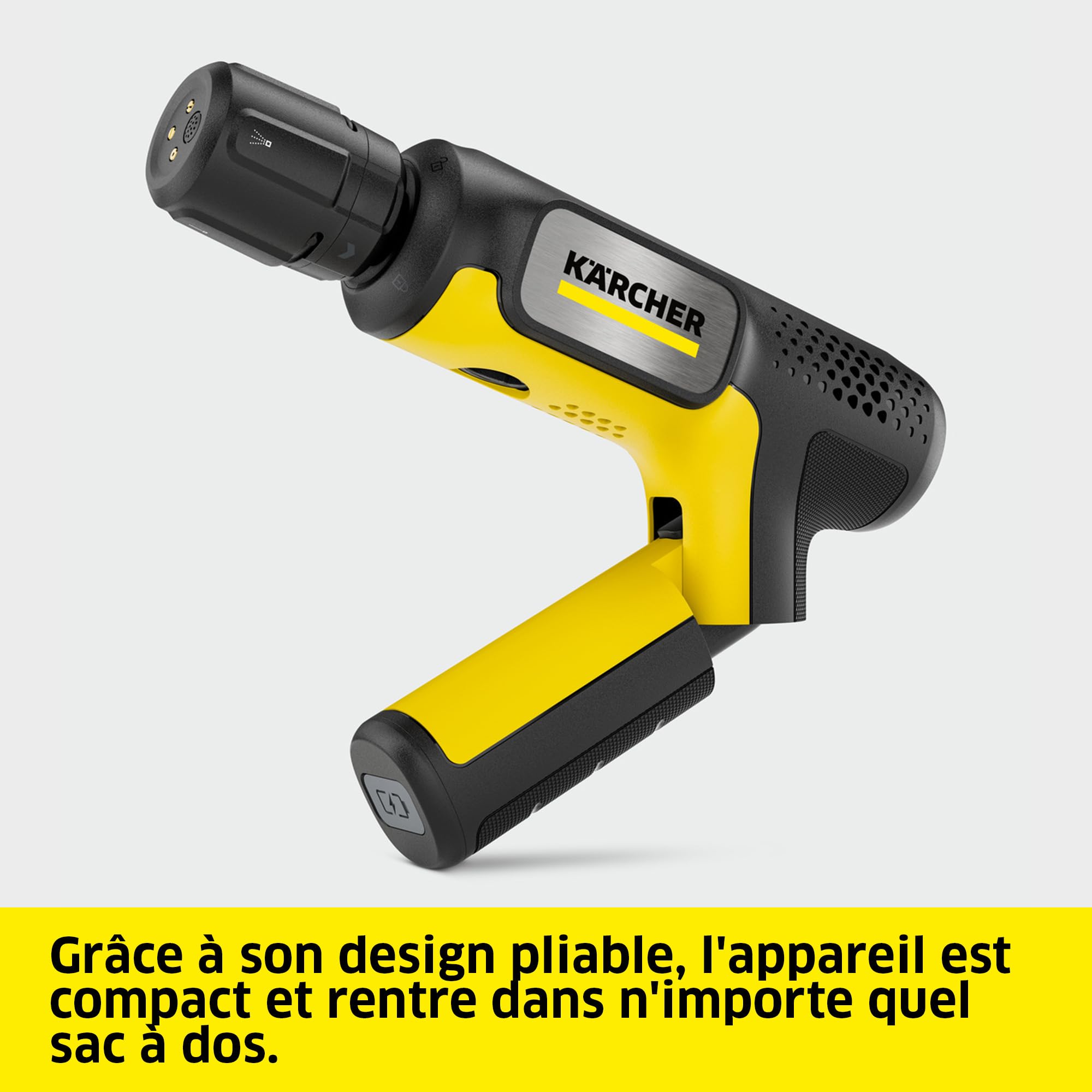 Kärcher Nettoyeur Mobile OC Handheld Compact, Pression Moyenne, Max. 15 Bar, Pliable, Connexion USB-C, débit : 150 l/h, Poids : 0,8 kg, Multi Jet 4-en-1, Tuyau d’Aspiration (5 m)
