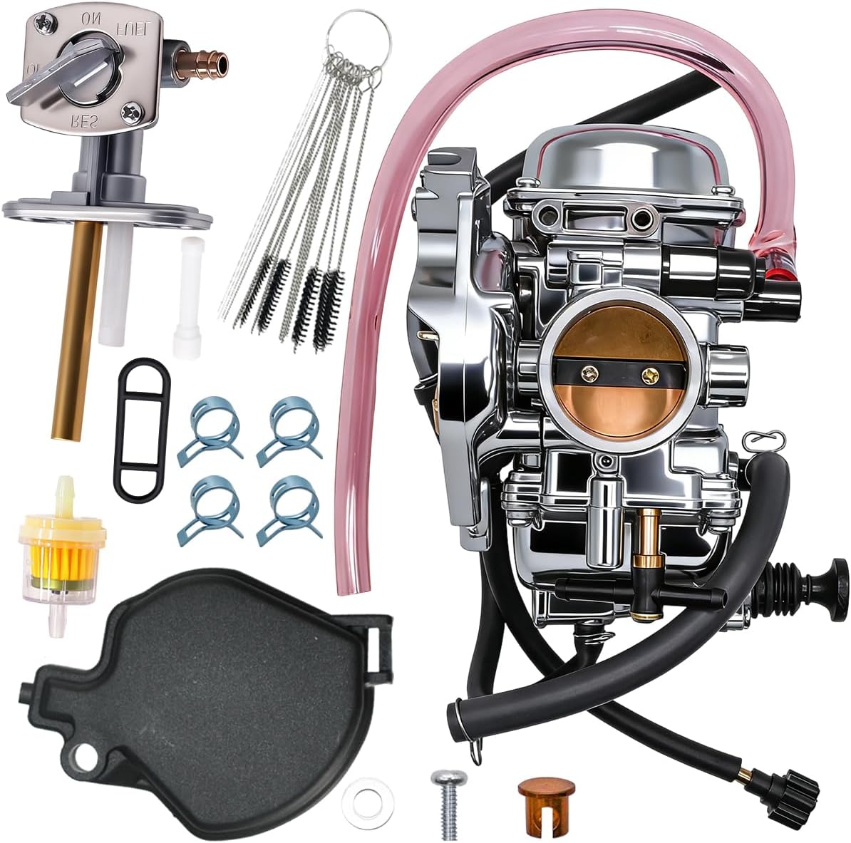 15003-1446 Carburetor Fit for Kawasaki PRAIRIE 400 KVF400 1998 for BAYOU 400 KLF400 KLF 400 1993-1995 with Fuel Switch Valve Petcock