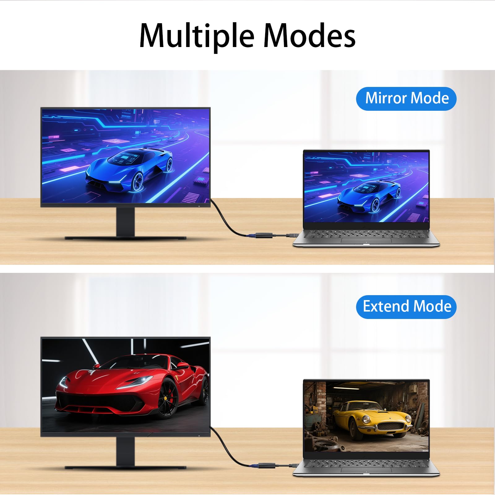 Lot de 2 adaptateurs HDMI vers VGA, convertisseur femelle plaqué or pour ordinateur portable, ordinateur de bureau, PC, moniteur, projecteur, HDTV, Xbox, résolution HD 1080p