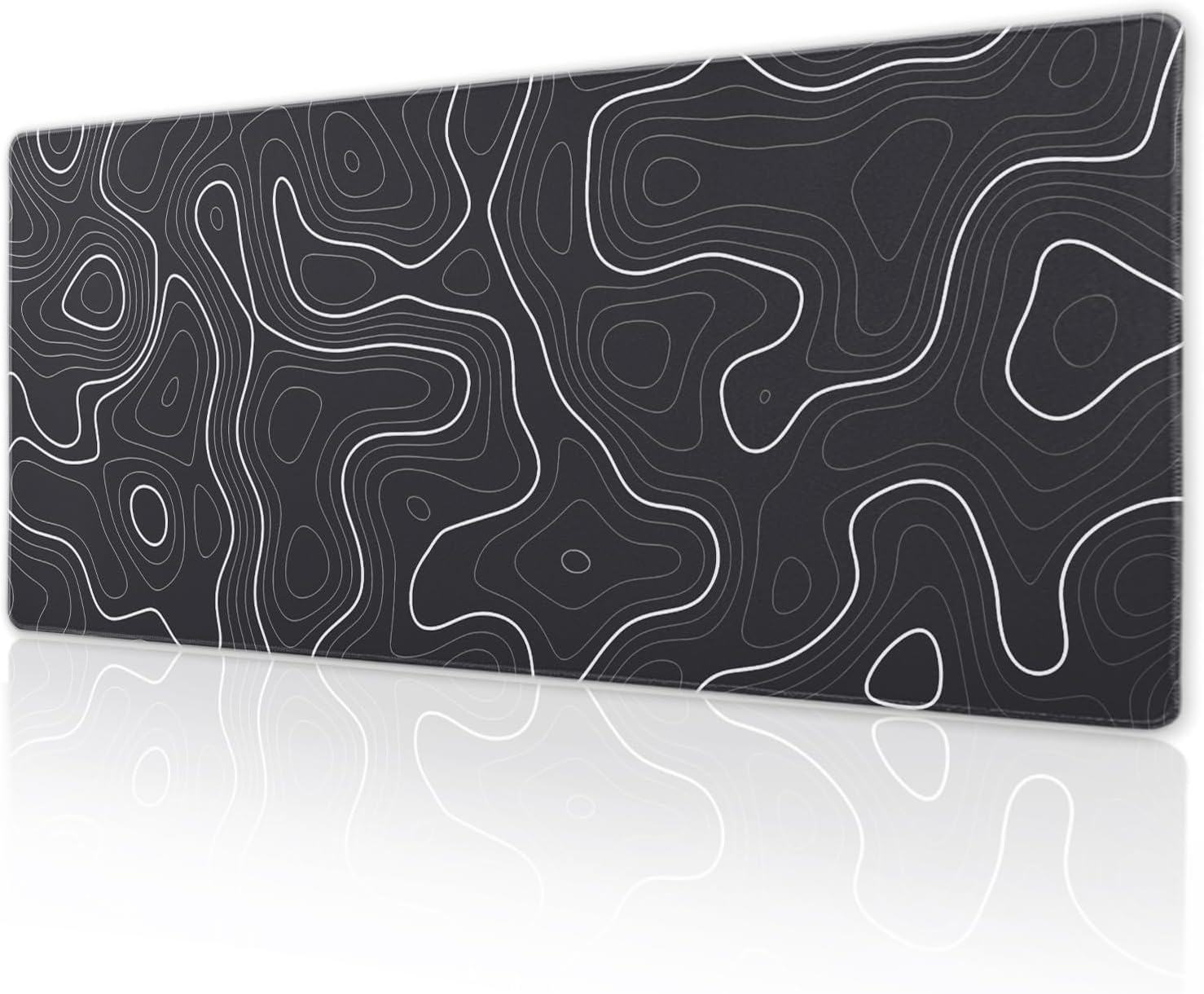 Saco XXL Gaming Mouse Pad for PC – Large Desk Mat 900×400×3mm, Extended Non-Slip Rubber Base, Waterproof Surface, Topographics Design, Big Keyboard Mouse Pad for Office & Home Setup