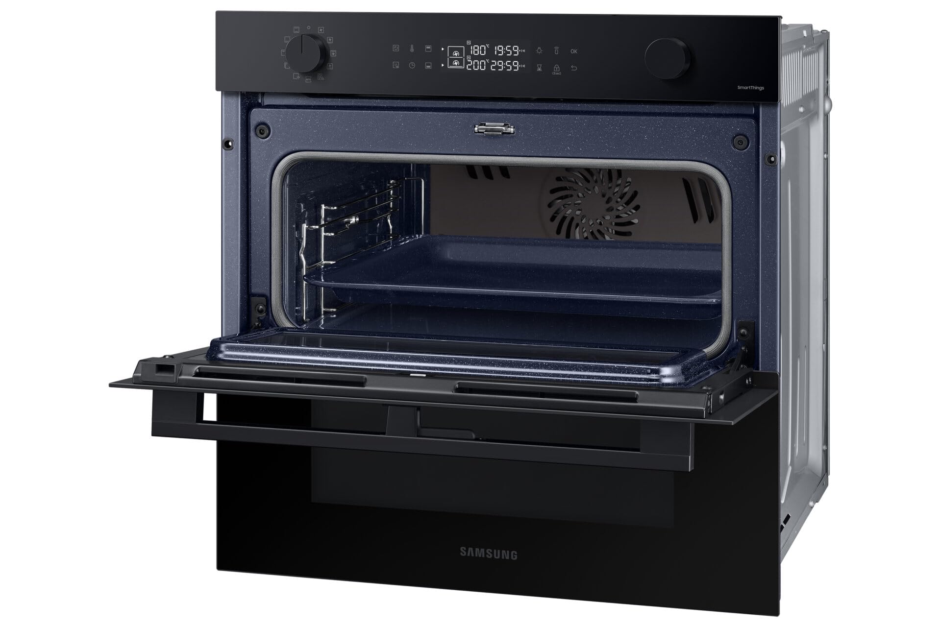 Forno Samsung ad incasso NV7B4540VBK 60 cm 76 l dual cook flex serie 4 doppia porta vapore grill wifi display led nero classe a+