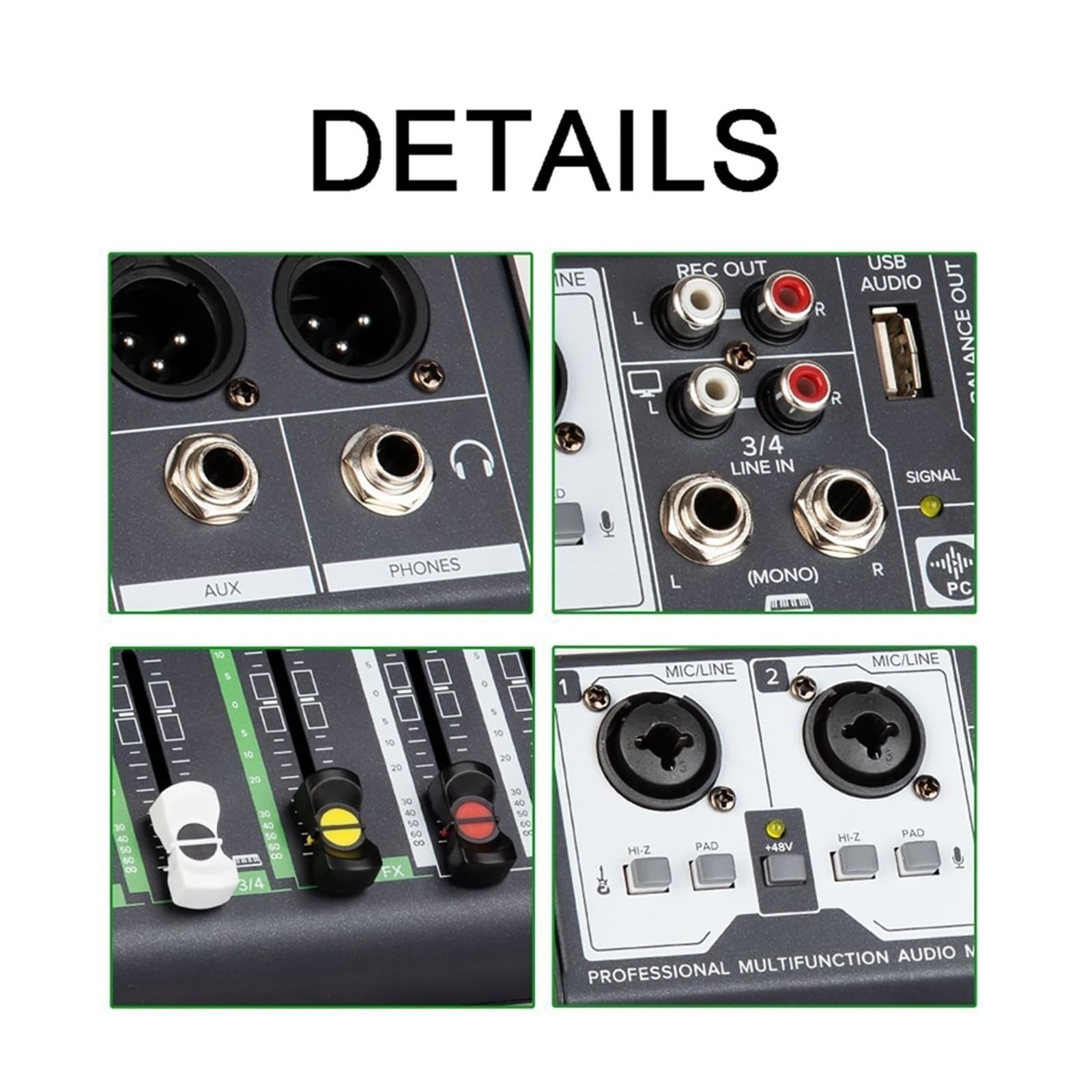 Mezclador de audio, Consola mezcladora de sonido con Bluetooth, profesional buena sensibilidad, mini DJ grabación USB Para karaoke en estudio