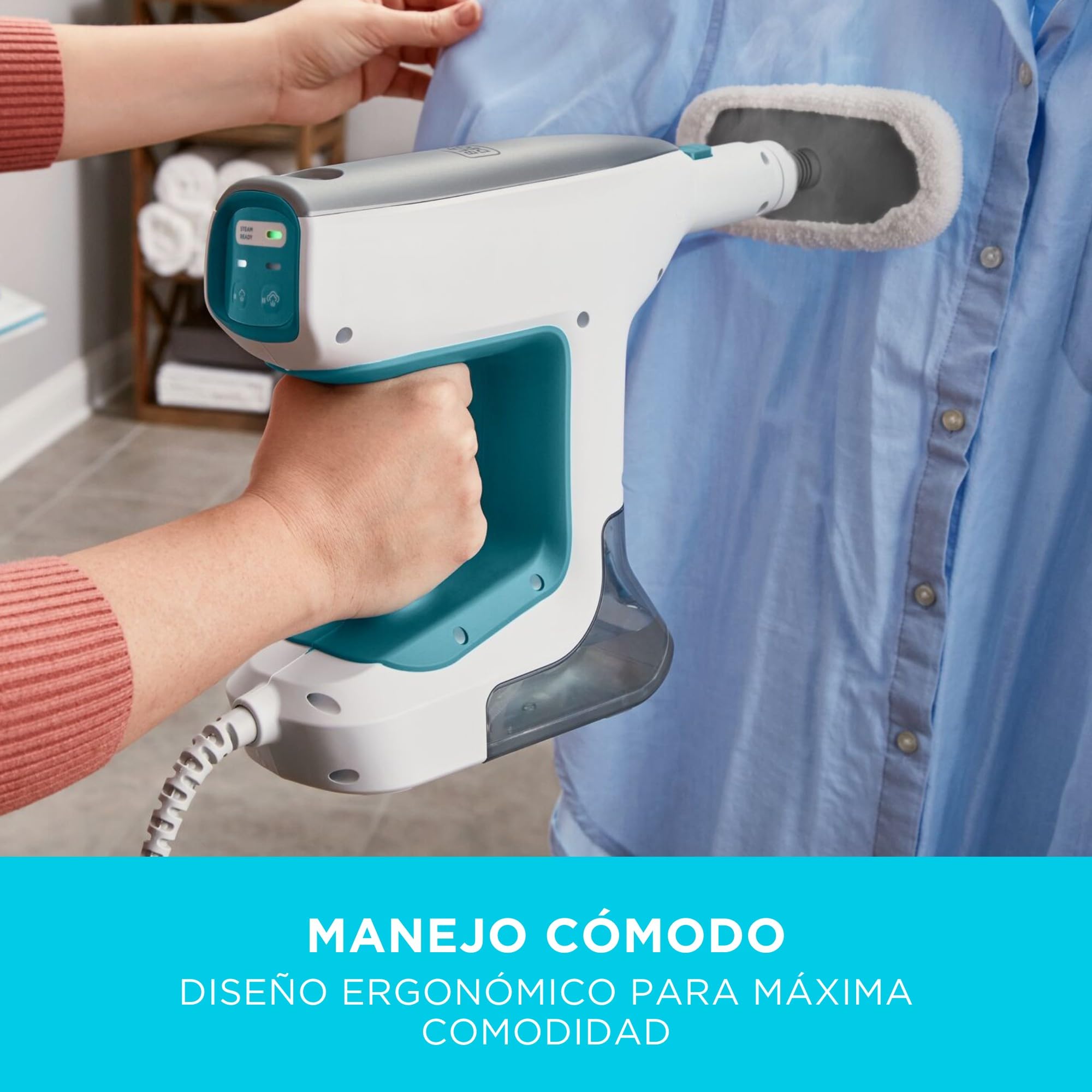 BLACK+DECKER Steam-Mop SteamSystem 1500W Multifunción con 10 Accesorios, BHSM15FX10-QS