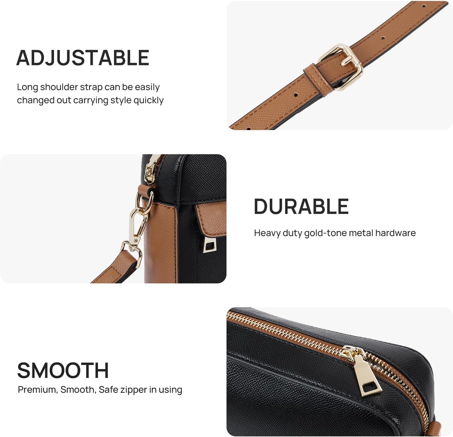 Telena Crossbody bags for Women Trendy Quilted Crossbody Bag Faux Leather Purse with Wide Strap - Image 6