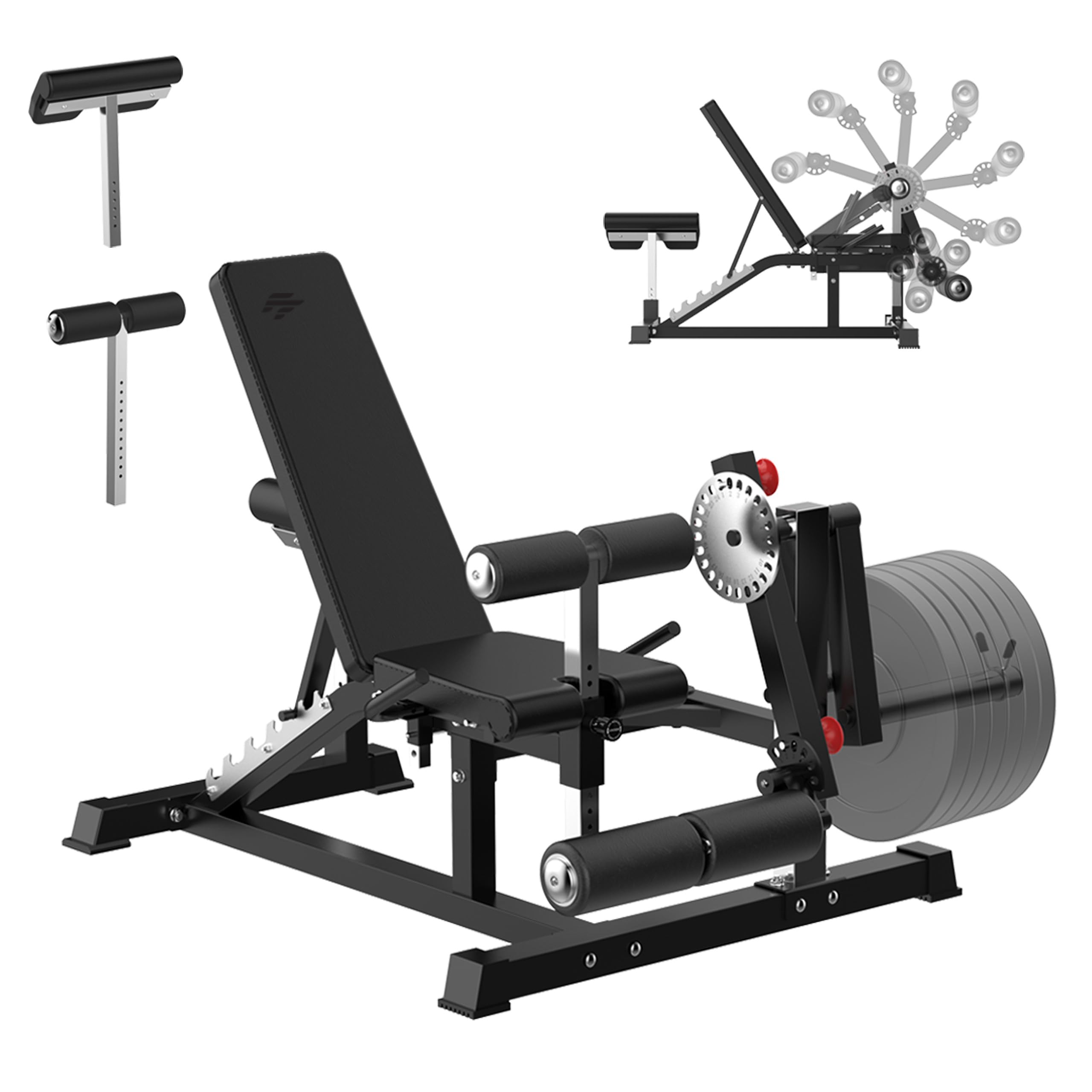 Photo 1 of Finer Form GLX Adjustable Weight Bench with Leg Extension and Curl Machine, Total Body Bench for Home Gym, Great for Bench Press, Sit Ups, Preacher Curl, Hip Thrusts and Other Plate-Loaded Exercises