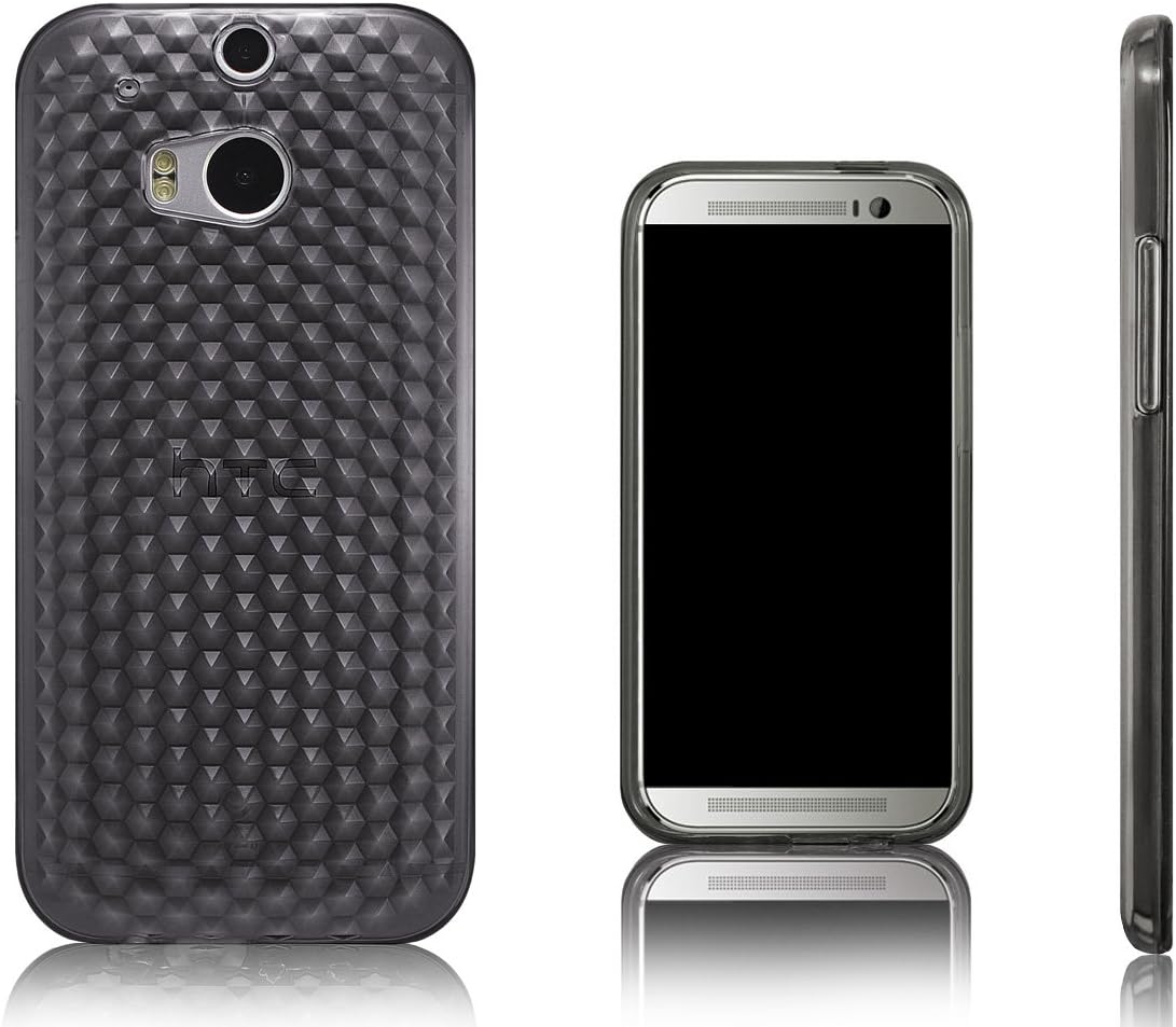 Xcessor Diamond Flexible TPU Gel Case for HTC One M8 - Grey/Transparent