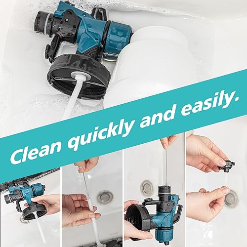 Miniatura 6 de Pulverizador de pintura inalámbrico, pulverizador de pintura eléctrico portátil con 5 boquillas de cobre, pulverizador de pintura de batería de 27.1