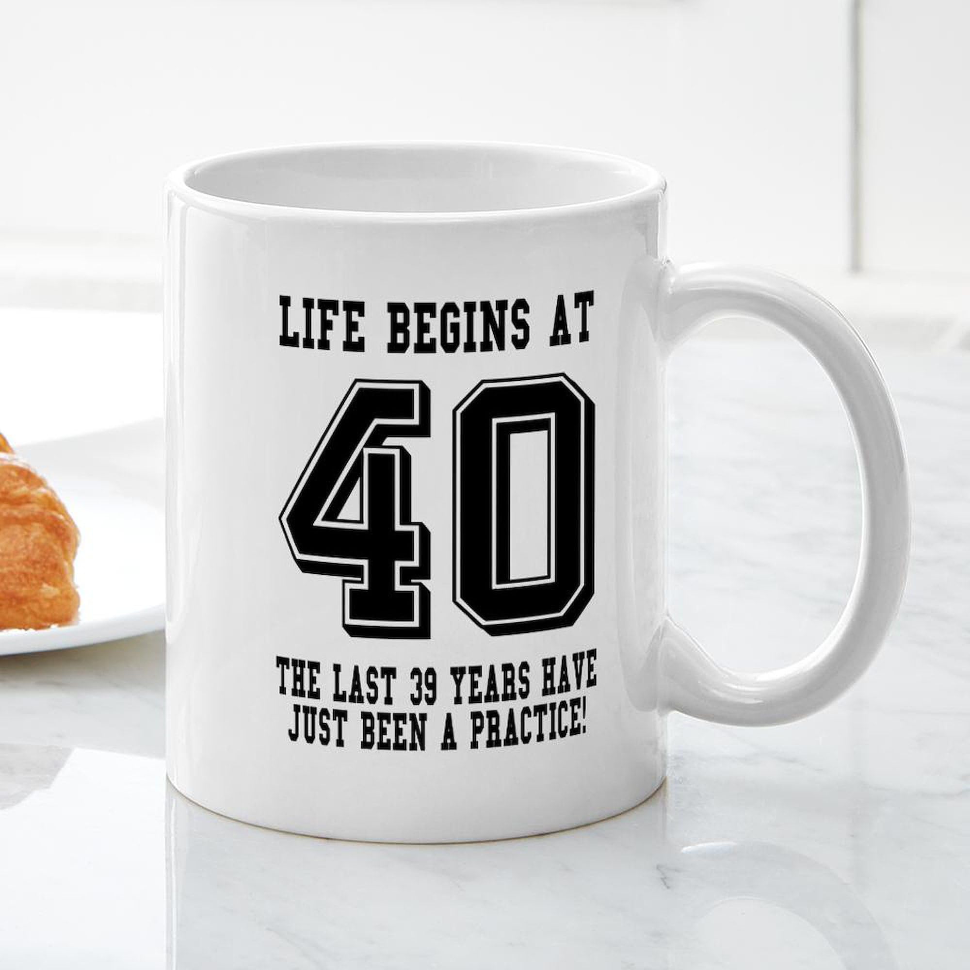 Amazon.com | CafePress Life Begins At 40... 40Th Birthday Mugs 11 oz (325  ml) Ceramic Coffee Mug: Coffee Cups & Mugs