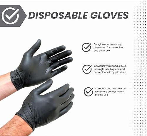 Miniatura 4 de Shamrock Guantes de examen de látex, color negro