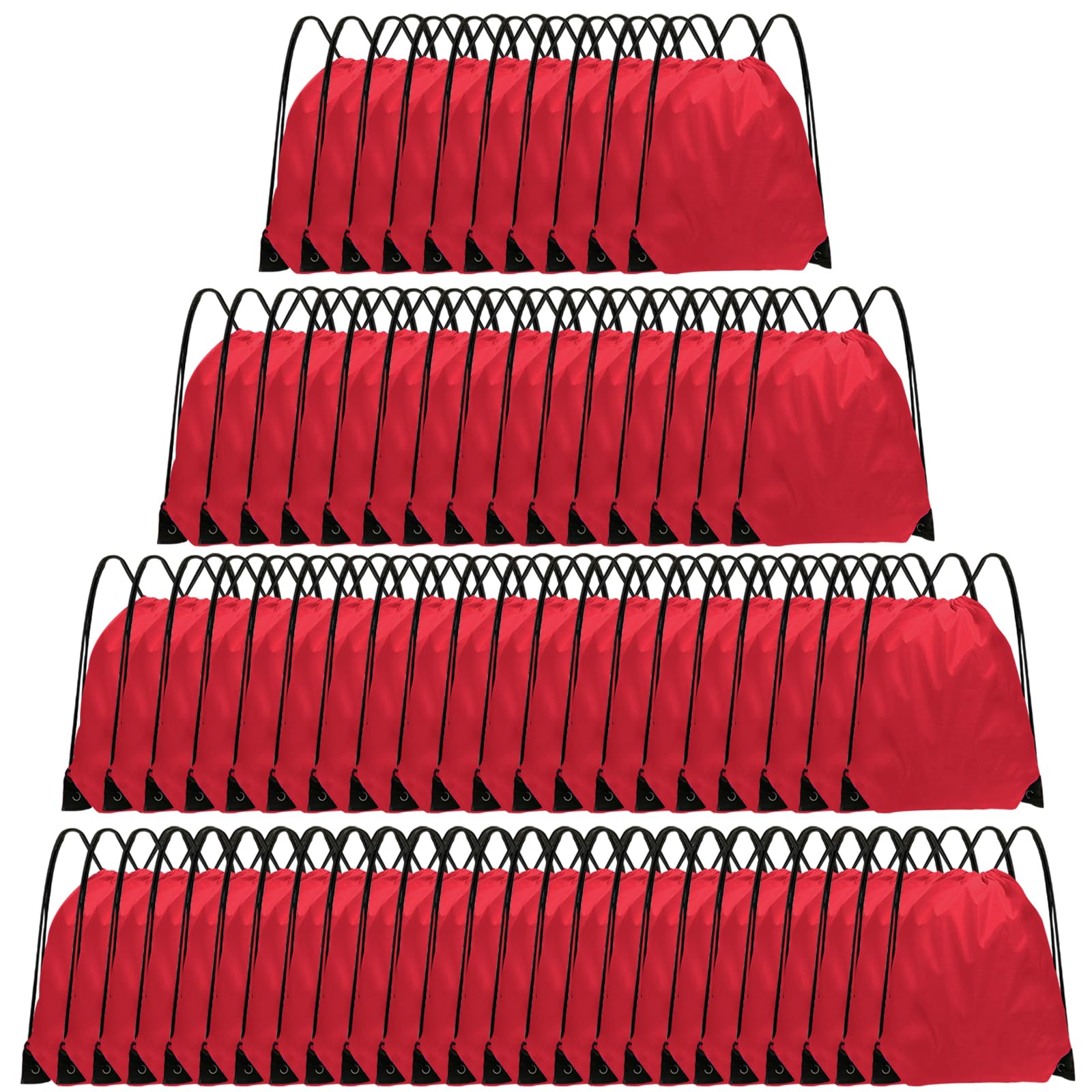 Grneric Drawstring Backpack Bulk 70Pcs String Backpack Drawstring Bags Cinch Bag Sackpack for Men Women Gym(Red)