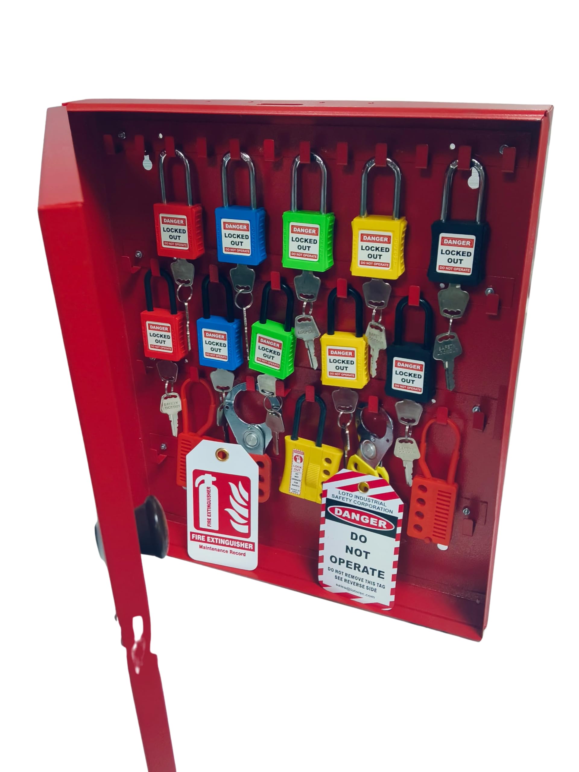 Loto Industrial Safety Lockout Tagout Kit with Padlock Station & 10 Osha Padlock- RED-image-18