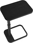 Kitstorack TV Tray Table, Adjustable Height & 90° Flip-Over Panel Design, Sofa Arm End Side Table for Eating Laptop Couch Bed Dinner or Small Spaces (Rustic Brown,Black)