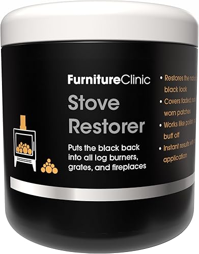 Furniture Clinic Restaurador de estufa | Pintura negra mate de alto calor | Restaura y protege el hierro fundido | Para uso en quemadores de