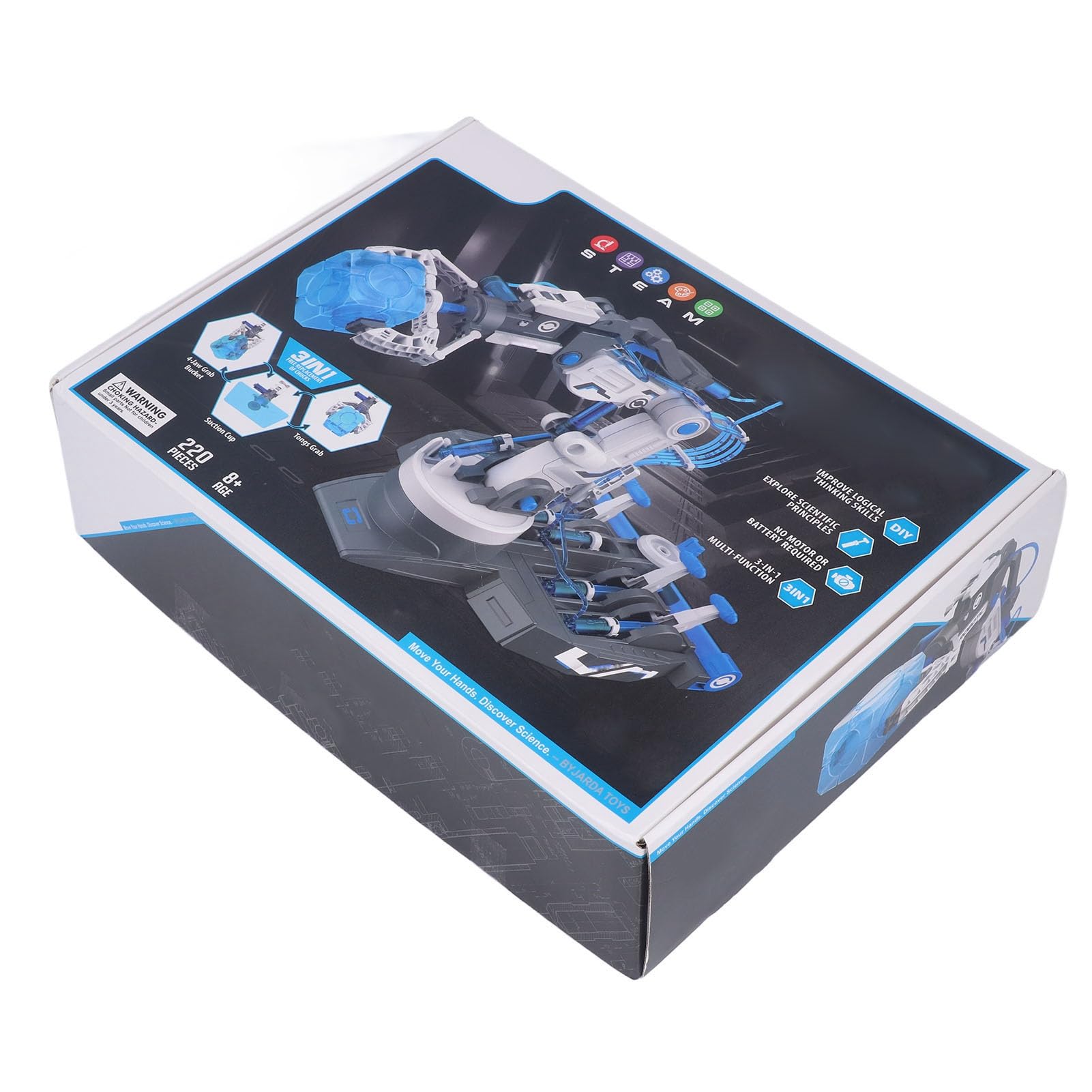 Generic Juguete de Brazo Mecánico Hidráulico para Niños, Experiencia de Aprendizaje Interactiva, Se Ensambla en un Robot Hidráulico con Múltiples Funciones, Material Ecológico (101 Azul)