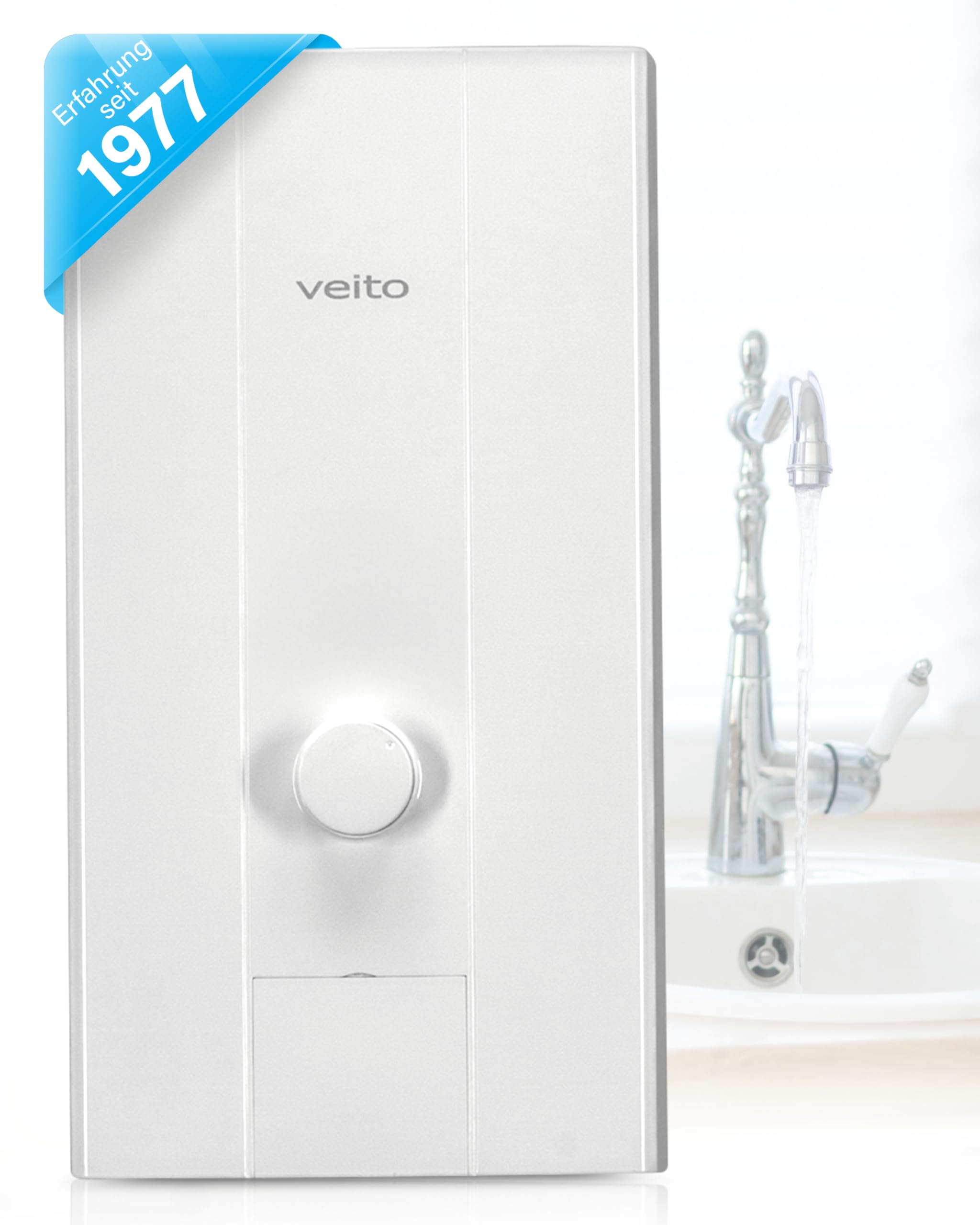 Veito Blue E - Voll Elektronischer Durchlauferhitzer 21KW - 3 Phasen 400 V - Sofortiges Warmwasser, Energieeffizient
