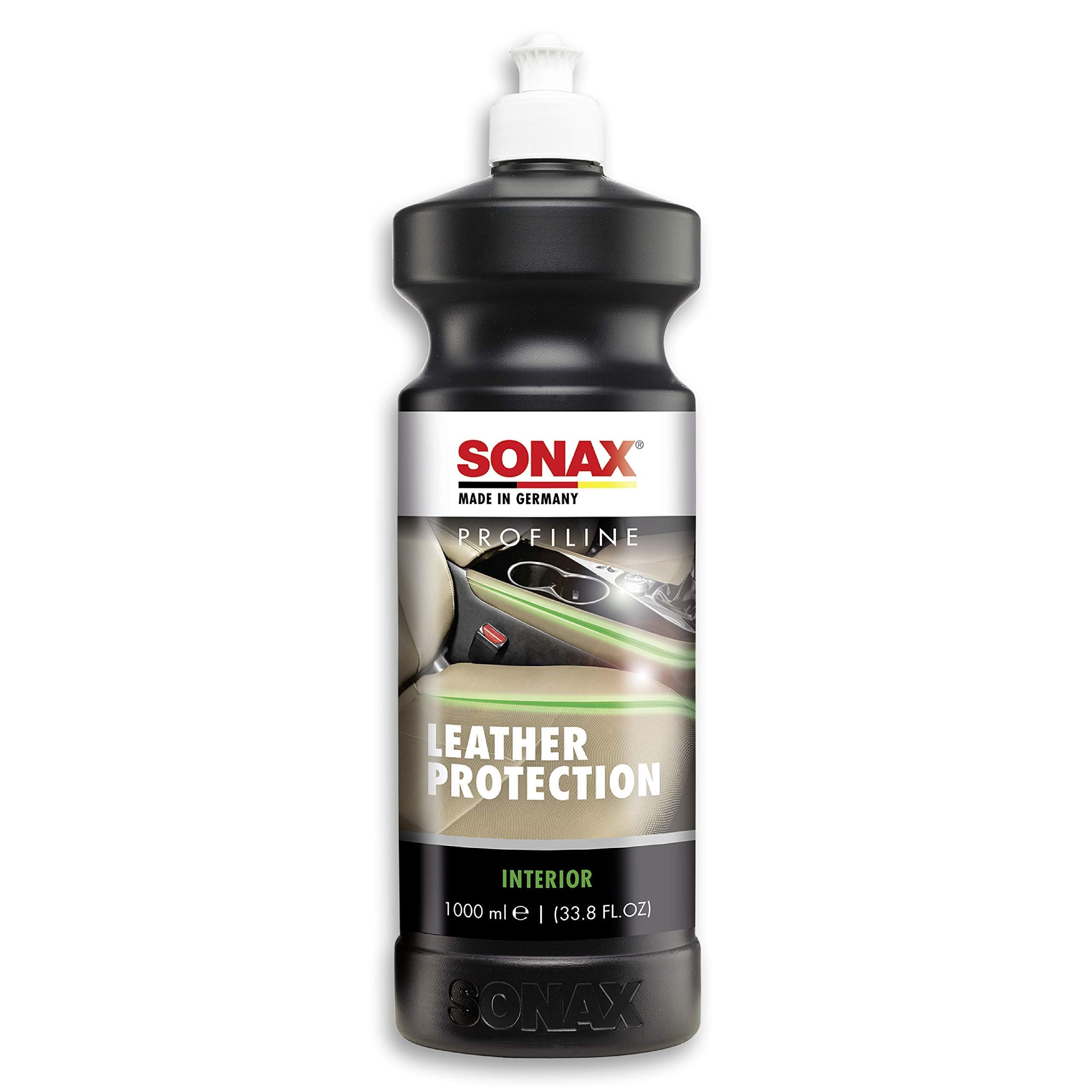 SONAX PROFILINE LeatherCleaner (1 Litre) - foam cleaner for upholstery & trims made of pigmented smooth leather. Removes dirt, without attacking the leather | Item No. 02823000