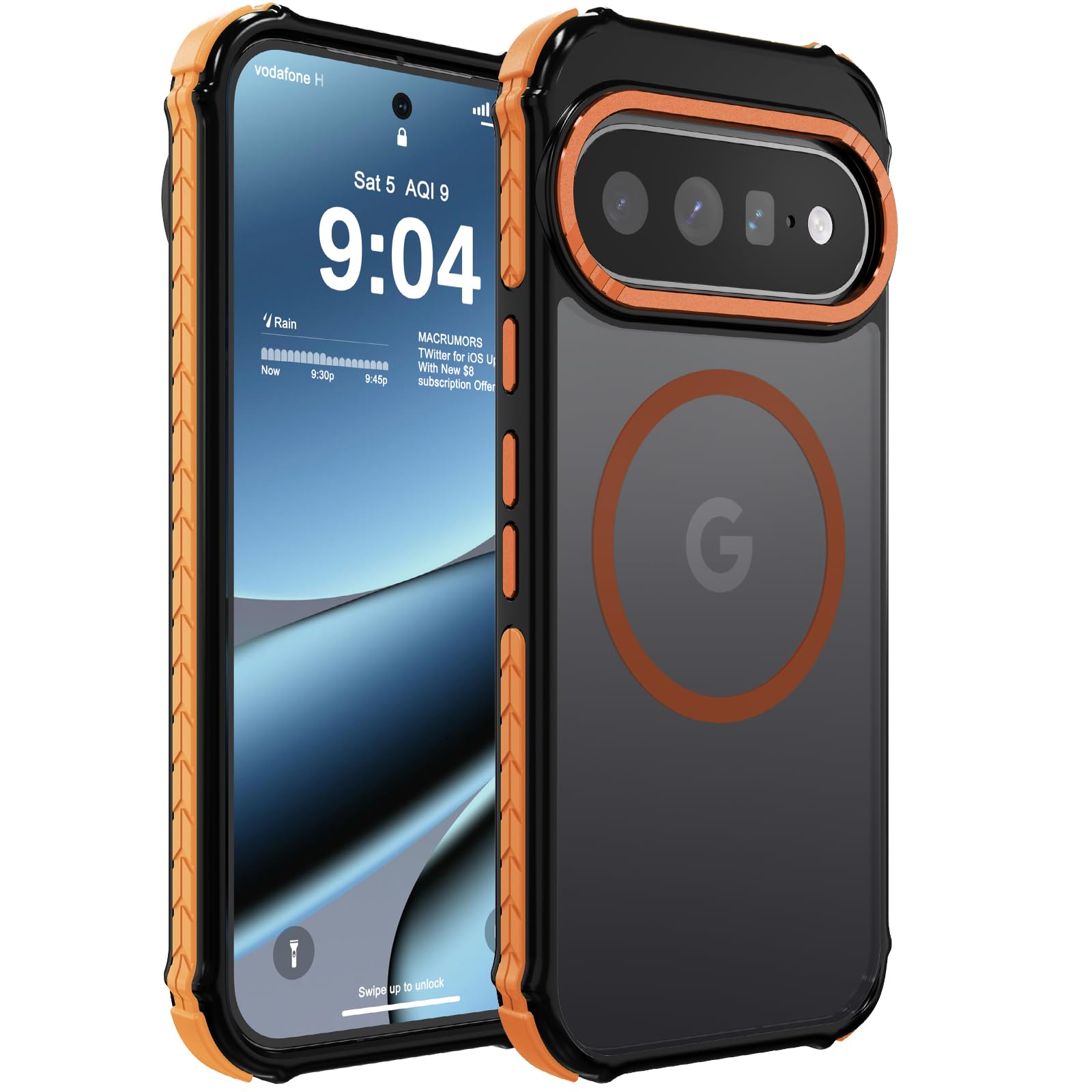 DEERLAMN Magnetic Case for Pixel 11 Pro XL/Pixel 10 Pro XL, Matte Orange | Fit for Pixelsnap Compatible with Magsafe Military Grade Drop Protection Slim Non Slip Translucent Shockproof Protective Case
