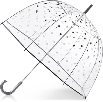 Totes Adult Bubble Umbrella with Dome Canopy and Lightweight Wind and Rain Protection