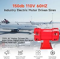 Vista 2 de YaeCCC Air Raid Siren, 110V Electric Motor Driven Siren Alarm - 150db, Super Loud for Home & Outdoor