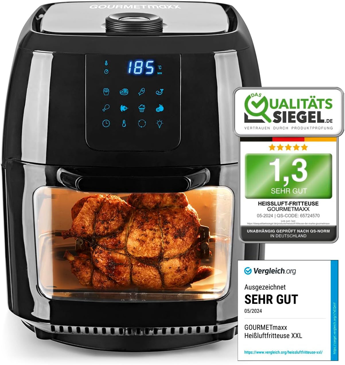 Gourmetmaxx Xxl Heißluft-fritteuse Digital 12l Bedienungsanleitung GOURMETmaxx Digitale Heißluftfritteuse XXL - 9L Ofen | Airfryer mit