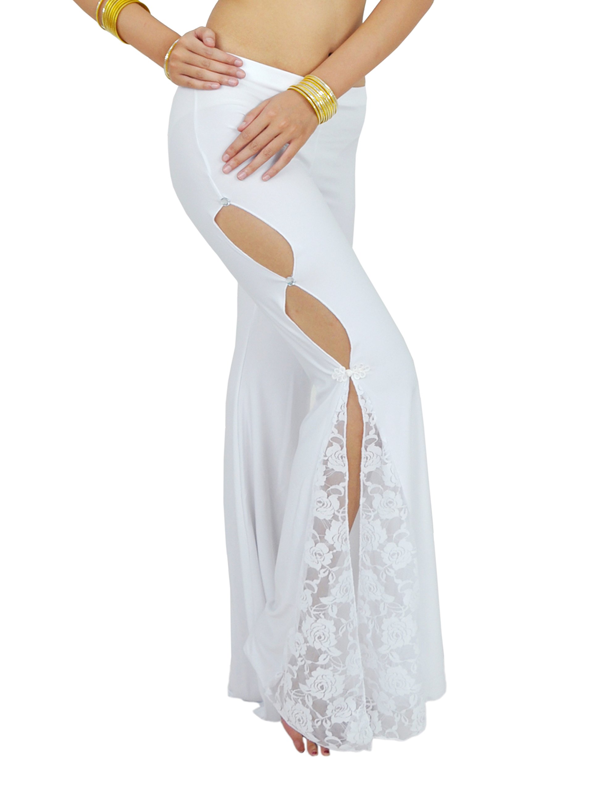 Astage Femme Dentelle côté Split Pantalon Inde Pantalon De Danse Arabe Porter