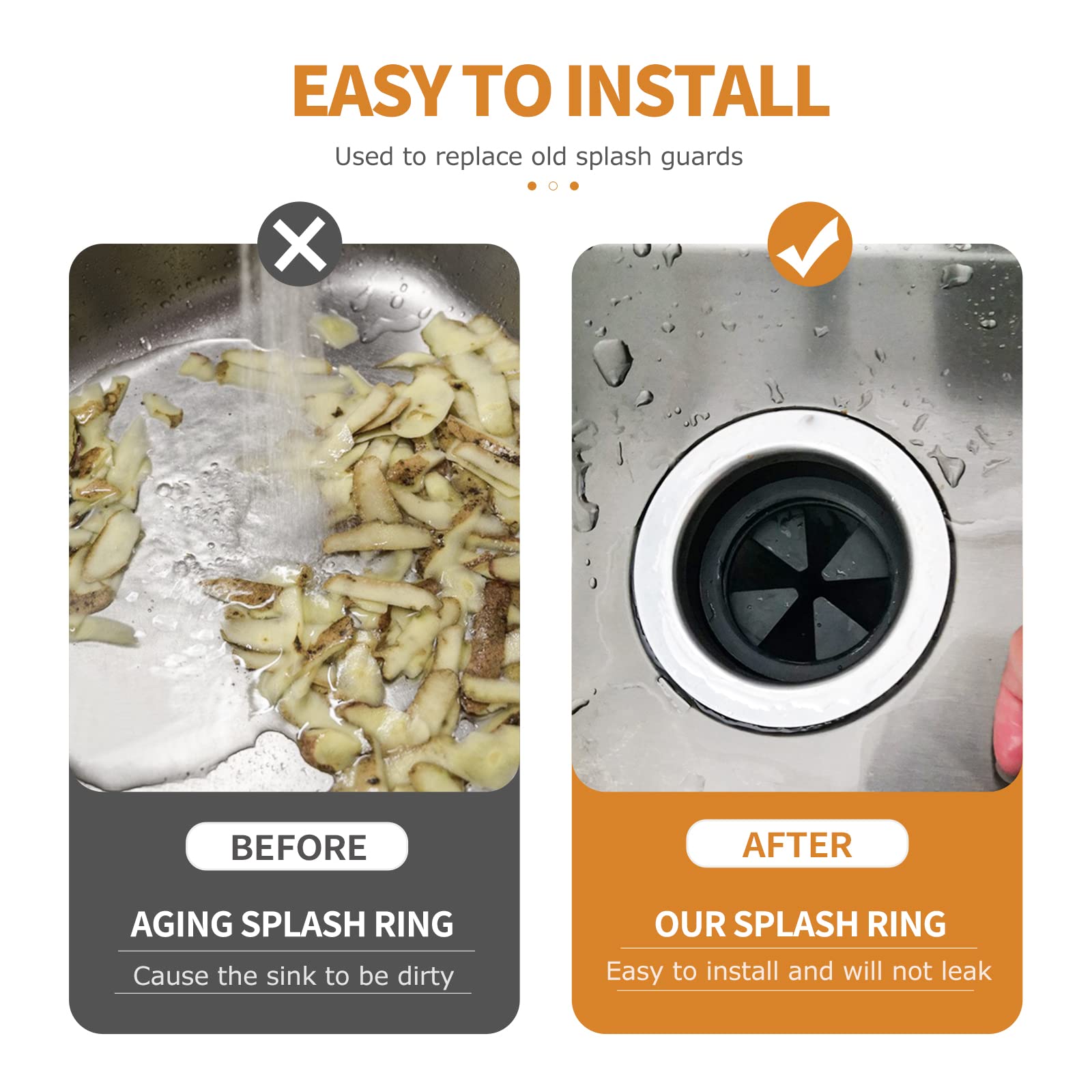 Upgraded Garbage Disposal Splash Guard, 2Pack EPDM