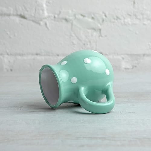 Miniatura 6 de Crema de cerámica pequeña hecha a mano con lunares azules y blancos de 5.1 fl oz5 onzas, jarra de leche, vertedor, jarra, regalo de inauguración de