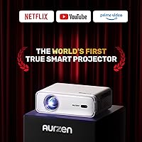 Vista 2 de Aurzen EAZZE - Proyector inteligente D1 con WiFi y Bluetooth, licencia oficial de Netflix, enfoque automático y Keystone, audio DoIby, zoom
