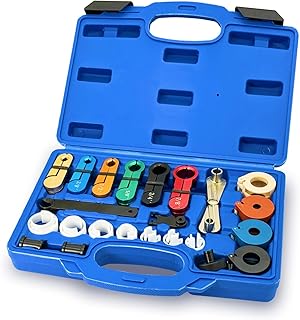 Master Quick Disconnect Tool Set, 22pcs Premium Fuel Line Disconnect Tool Set for AC Fuel & Transmission Systems, Fuel Line Removal Tools Kit Apply to Most Vehicles