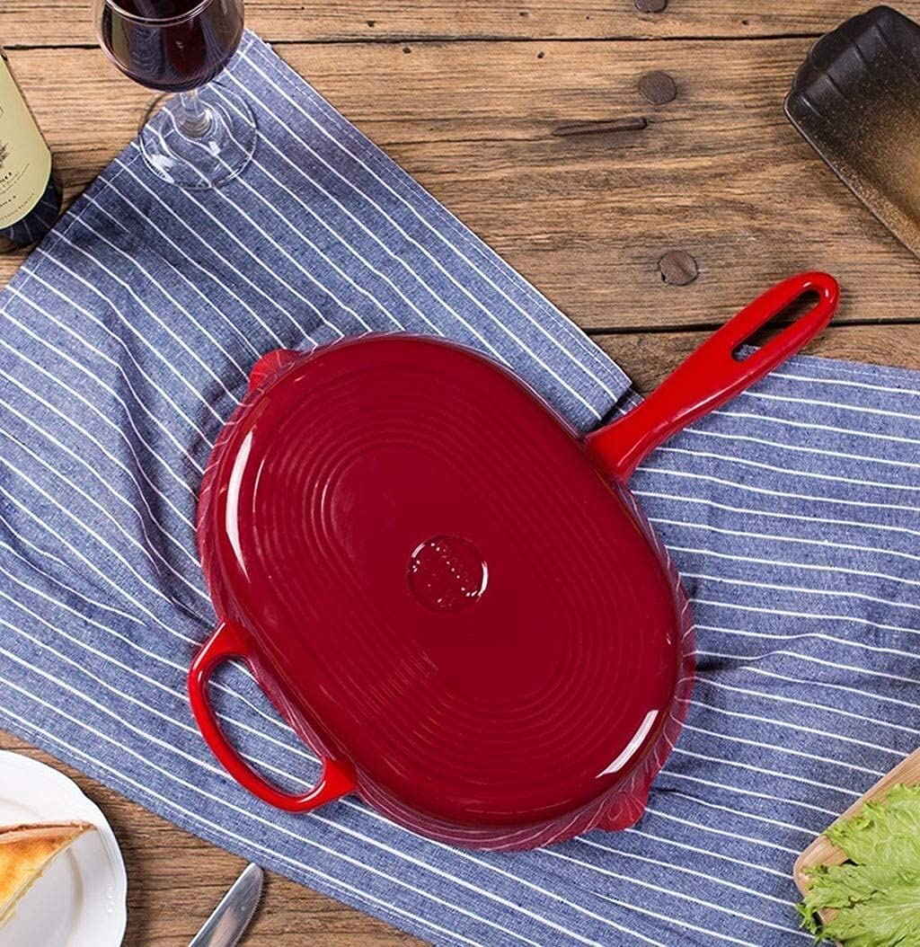 Ovale Bratpfannen aus emailliertem Gusseisen, verdickte Bratpfanne, antihaftbeschichtet, 32 cm