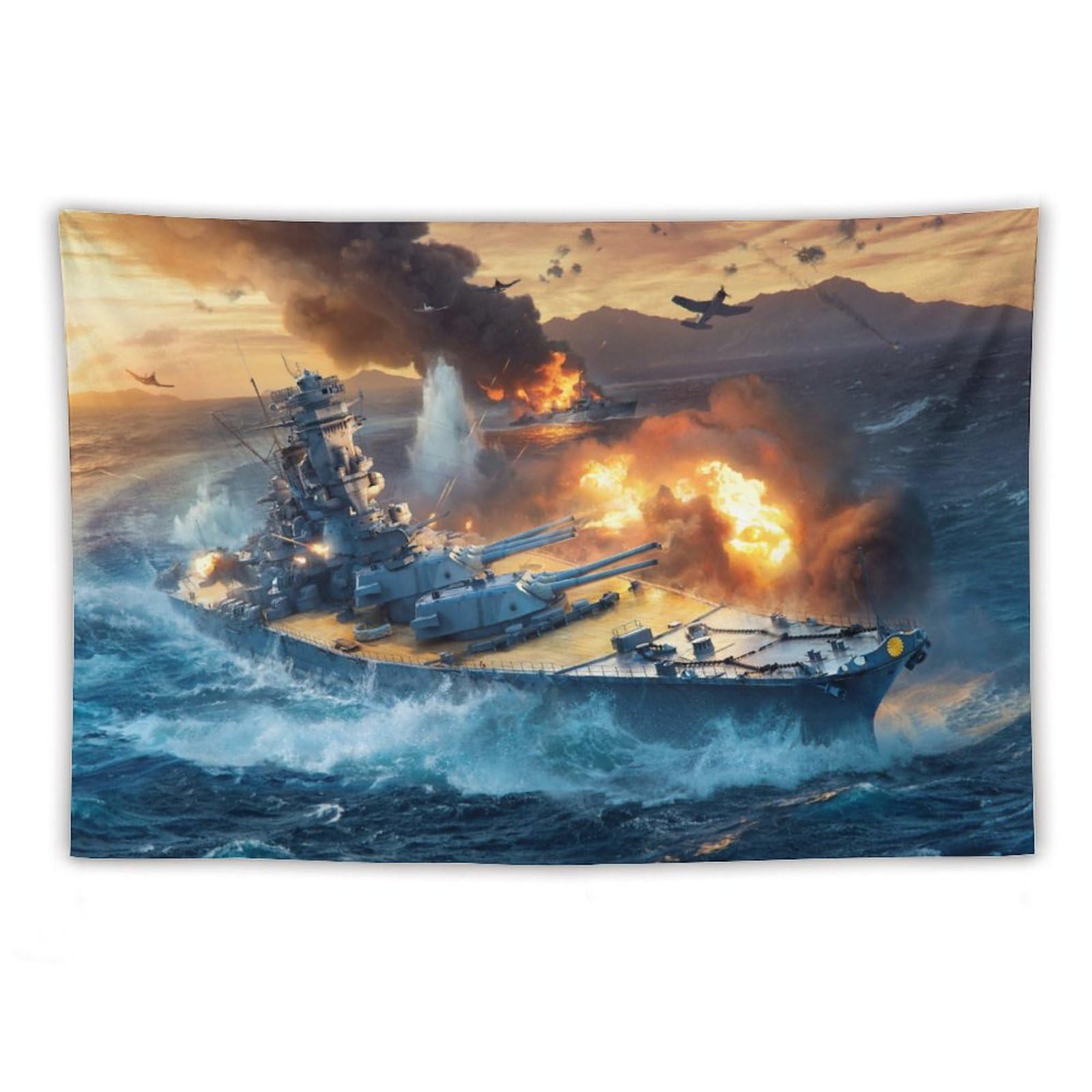 Amazon.co.jp: 大和戦艦ウォールアートキャンバス絵画ポスター