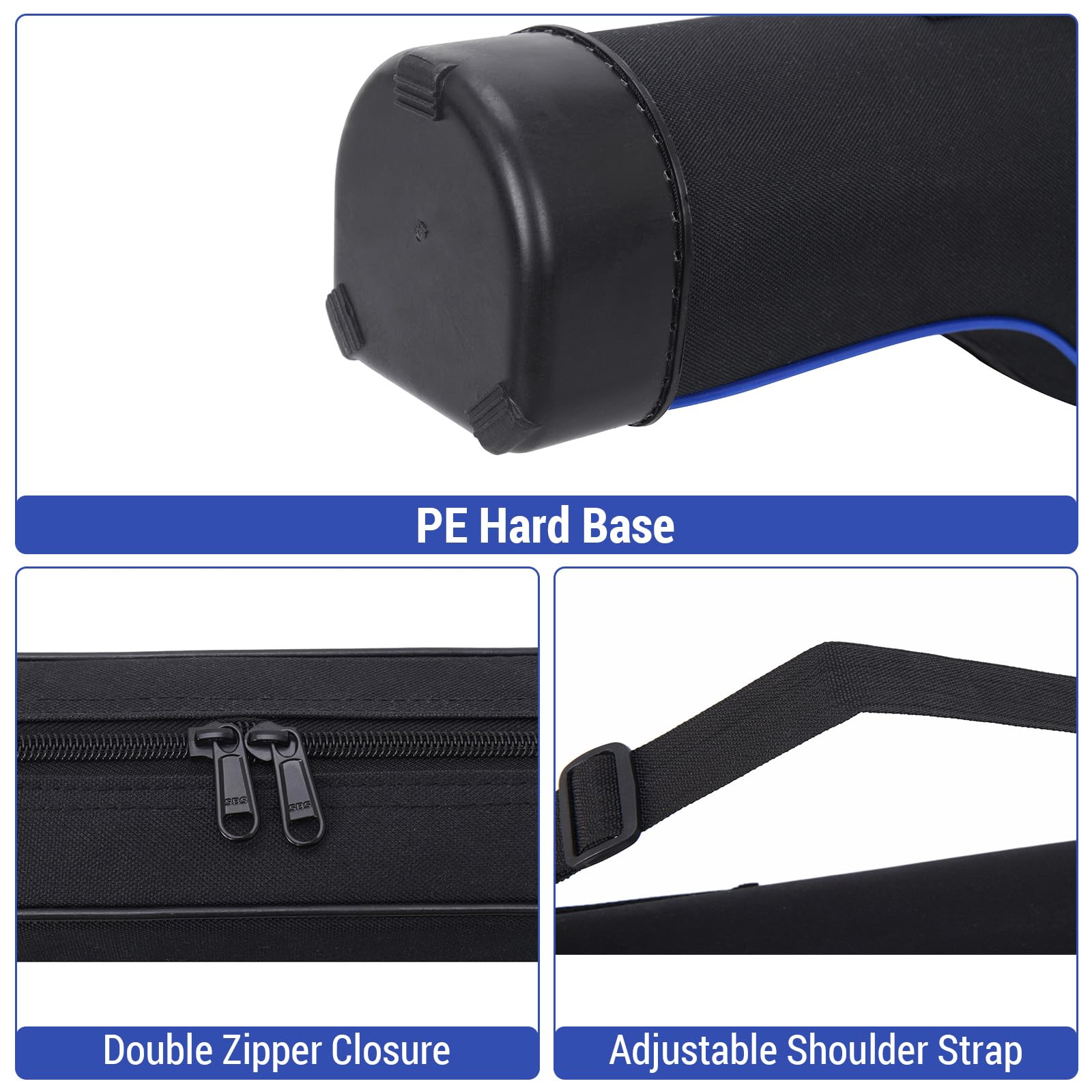 Lixada Bolsa Impermeable para Cañas de Pescar 1,3 m, Almacenamiento Rígida