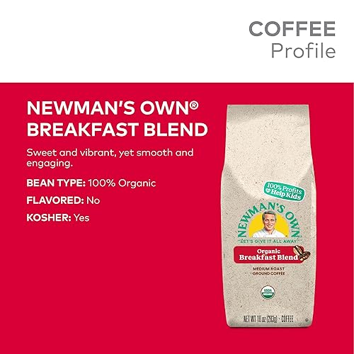 Miniatura 2 de Newman's Own Organics Newman's Breakfast Blend, café molido, tostado medio, bolsa de 10 onzas