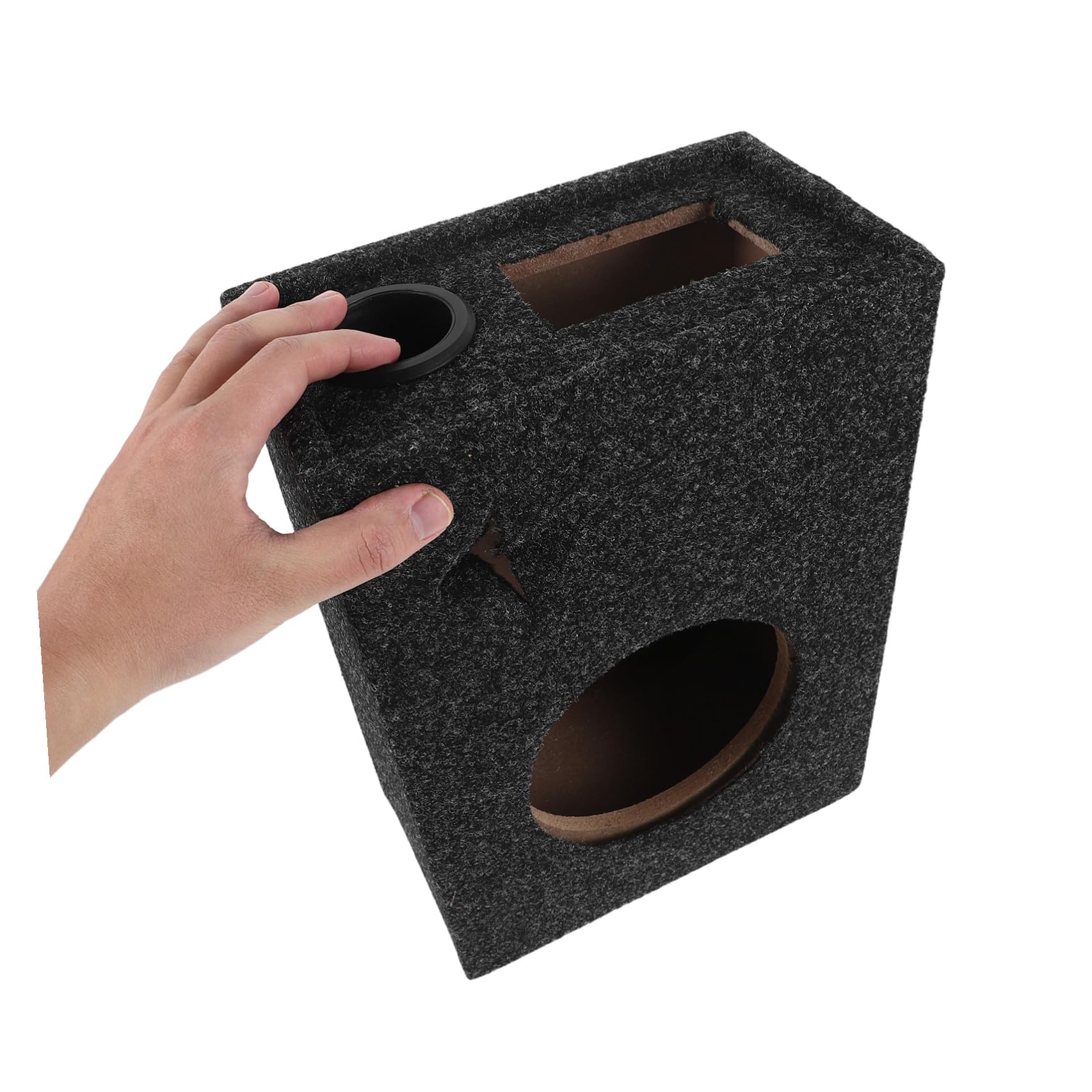 Angoily Cassa Subwoofer Quadrata Sottile 6,5 Pollici in Legno e Feltro, Nera, Portatile, per Sistemi di Enclosure Subwoofer e Apparecchi Audio, per Casa e Eventi All'aperto