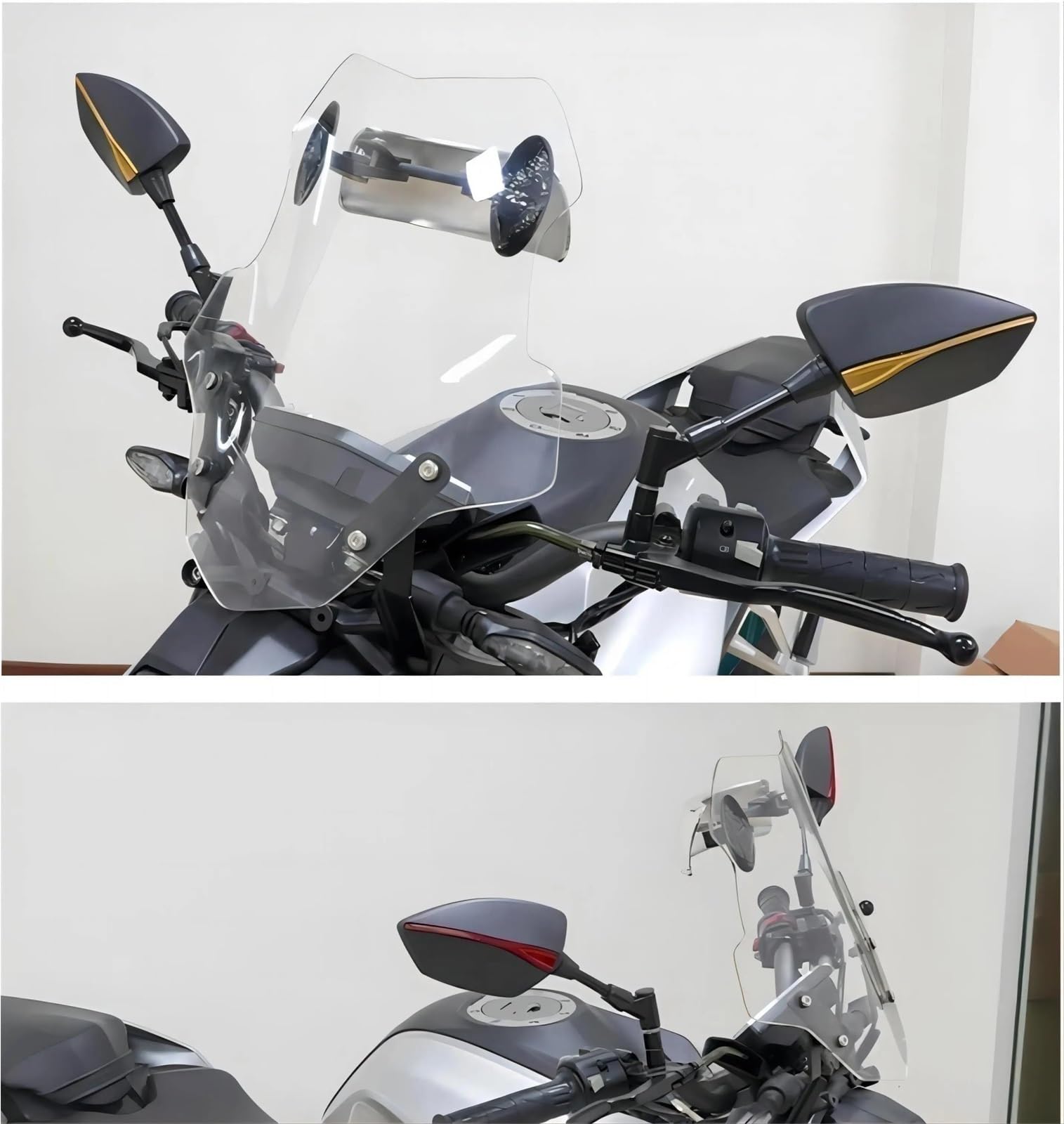 Specchietto retrovisore Specchietti Retrovisori Per Moto Specchietto Antiriflesso Per TMAX 500 560 T-MAX 500 560 TMax530 Accessori Per Moto Specchietto Laterale(Black)