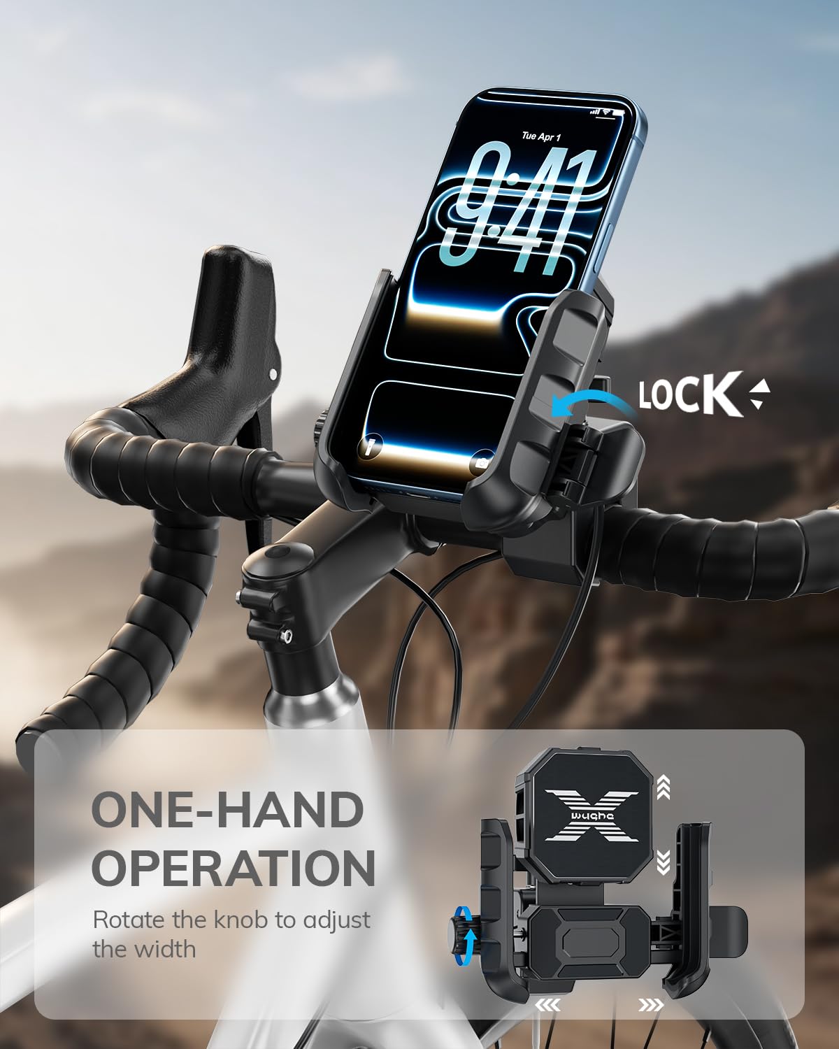 Fahrra - Supporto per cellulare da moto con ventola a semiconduttore, impermeabile IPX7, supporto per manubrio a 360° per biciclette, scooter e ATV, adatto per smartphone da 5,4" a 7,2"