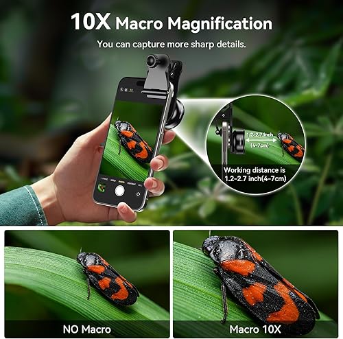 Miniatura 3 de APEXEL Lente de fotografía macro profesional para smartphone, lentes macro para iPhone, Samsung, Galaxy, Oneplus, teléfono Android (se adapta a casi