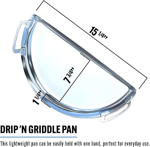 Miniatura 30 de SnS Grills Drip 'N Roast Pan de 22 pulgadas, bandeja de goteo todo en uno, sartén para asar y hornear al aire libre y uso en horno interior, acero