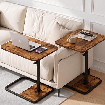 Extra Large 2-Pack TV Tray Tables for Couch, Brown