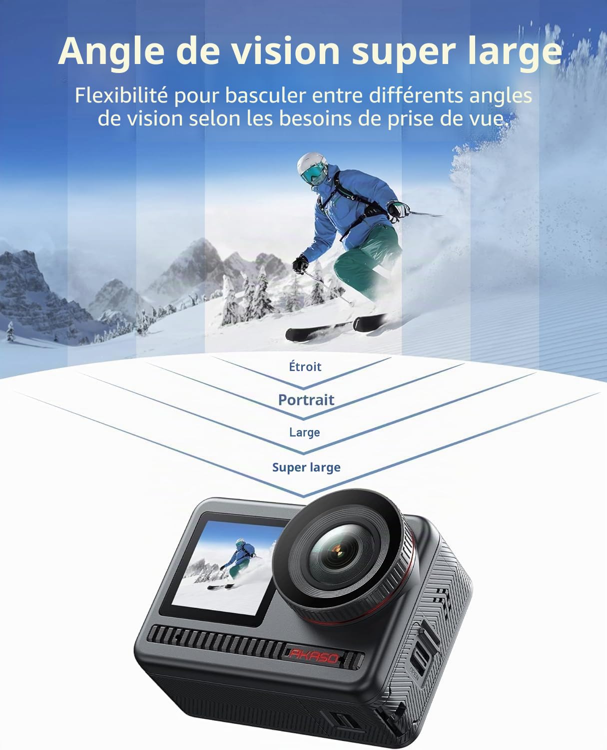 AKASO Brave 8 Caméra Sport 4K 60FPS Etanche 60M Caméra d'action 48MP WiFi sous Marine Action Cam avec stabilisation SuperSmooth Écran Tactile Grand Angle Zoom 8X 16X Slo-mo 2 Batteries 1550mAh | Boîtier 60M, Action Cam avec Stabilisation SuperSmooth, Écra