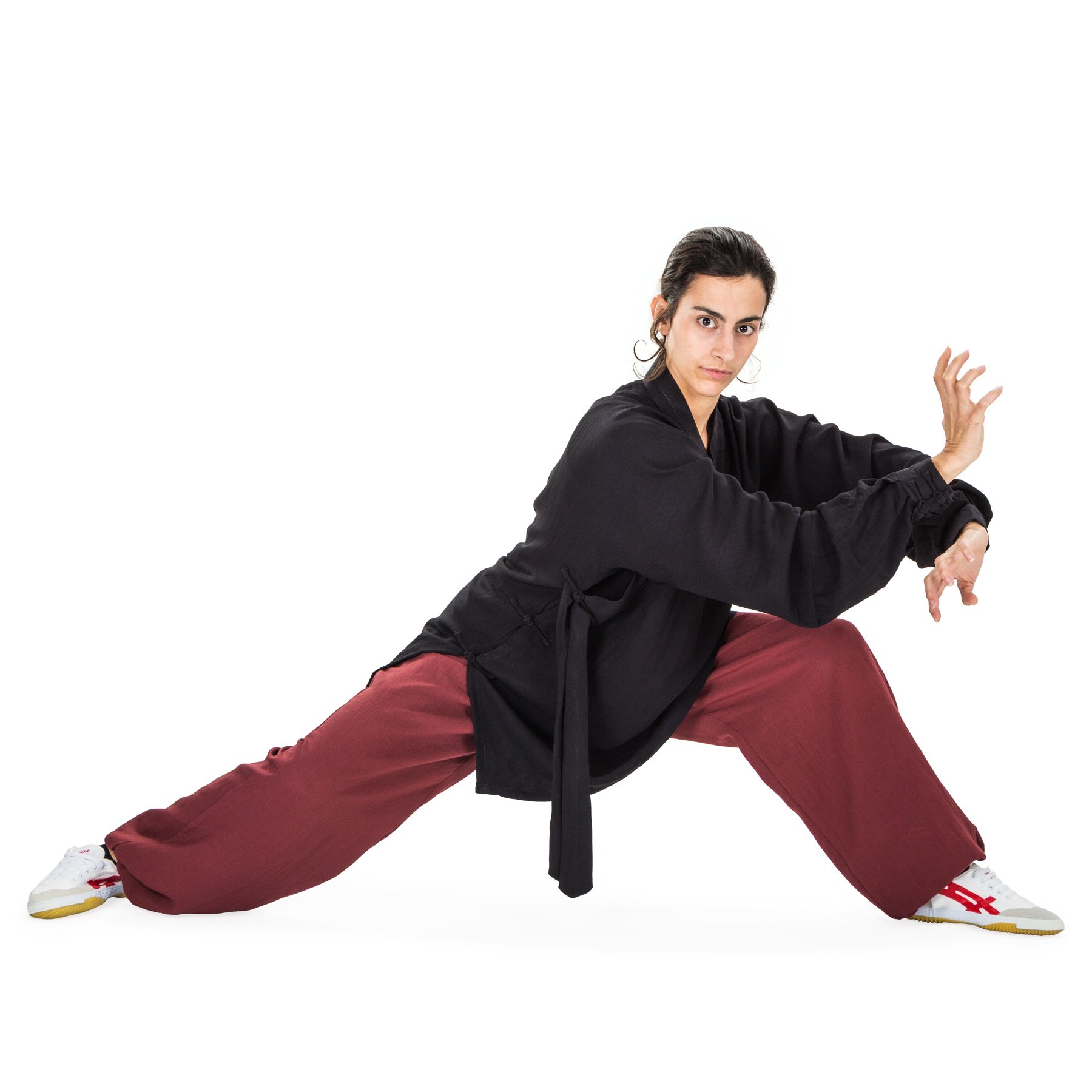 Baumwolle Kung Fu Tai Chi Shirt Diagonaler Kragen Manschetten Taiji Anzug