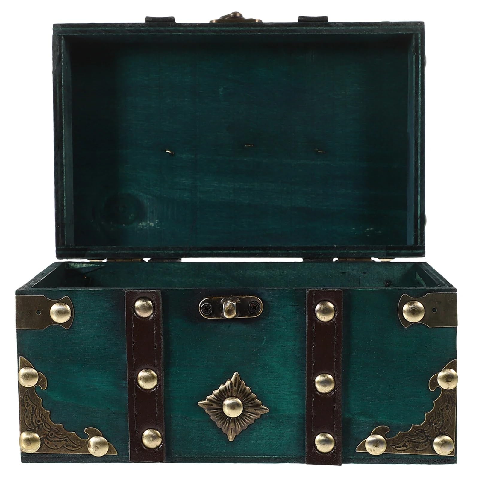 YShiuoL Wooden Storage Box Wooden Treasure Vintage Jewelry Storage Box Large-capacity Trinket Wood Sundries