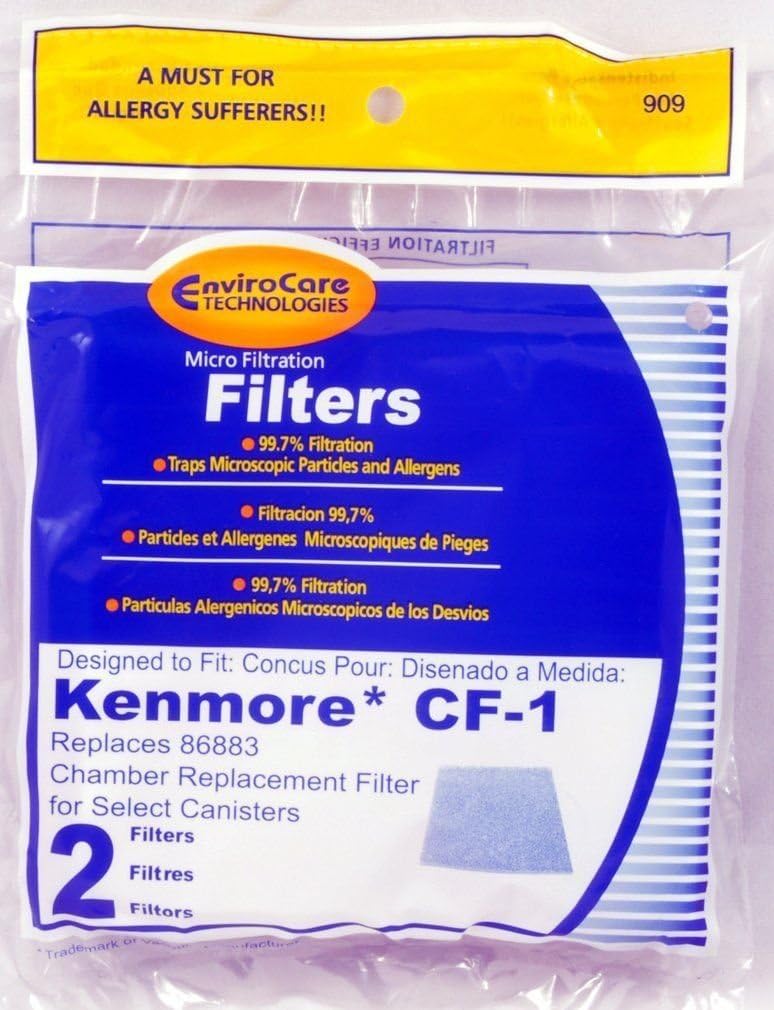 2 Pack Kenmore CF1 Canister Vacuum Cleaner Chamber Filter