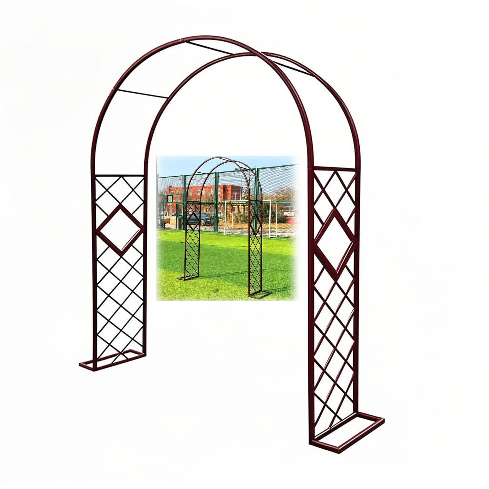 Arche de jardin en acier treillis 140-300 cm support plantes grimpantes