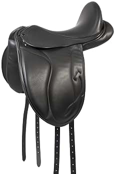 PFIFF Unicus 102680 - Sillín de doma para Pony/Cob, color negro, tamaño 16,5 cm