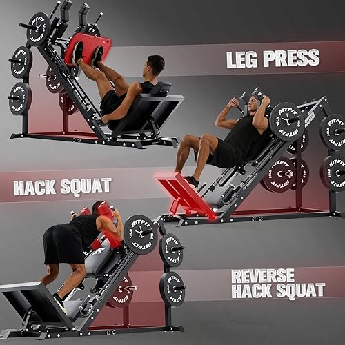 Miniatura 3 de RitFit Gazelle Pro 3 in 1 Leg Press and Hack Squat Machine - High-Tensile Steel Leg Press Machine, 2000 lbs Capacity, Adjustable Angles, Hack Squat