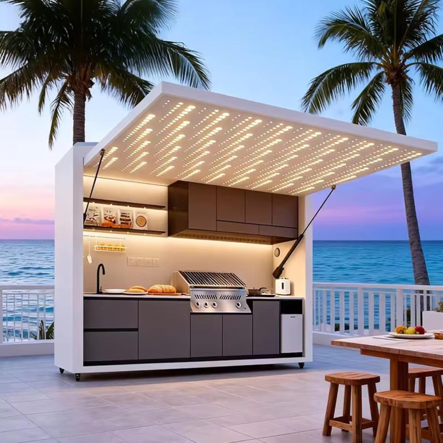 Outdoor Kitchen Portable Commercial BBQ Kitchen Garden Workstation