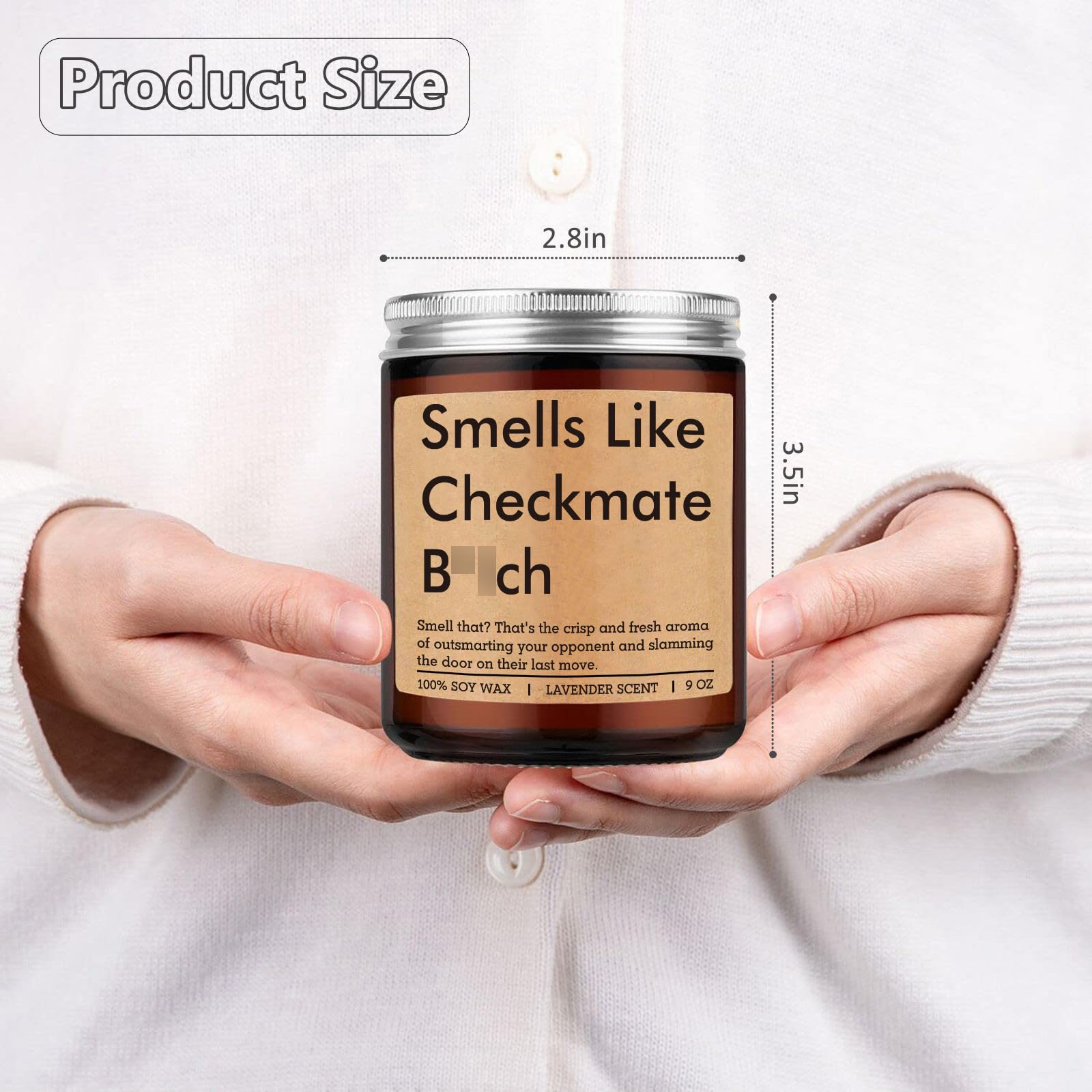 Fairy's Gift Smells Like Checkmate Candle, Chess Lovers Gifts, Chess Player Gifts for Men Him Women, Funny Mothers Day, Birthday Presents for Board Game Lover, Grandmaster, Boyfriend Husband Friend