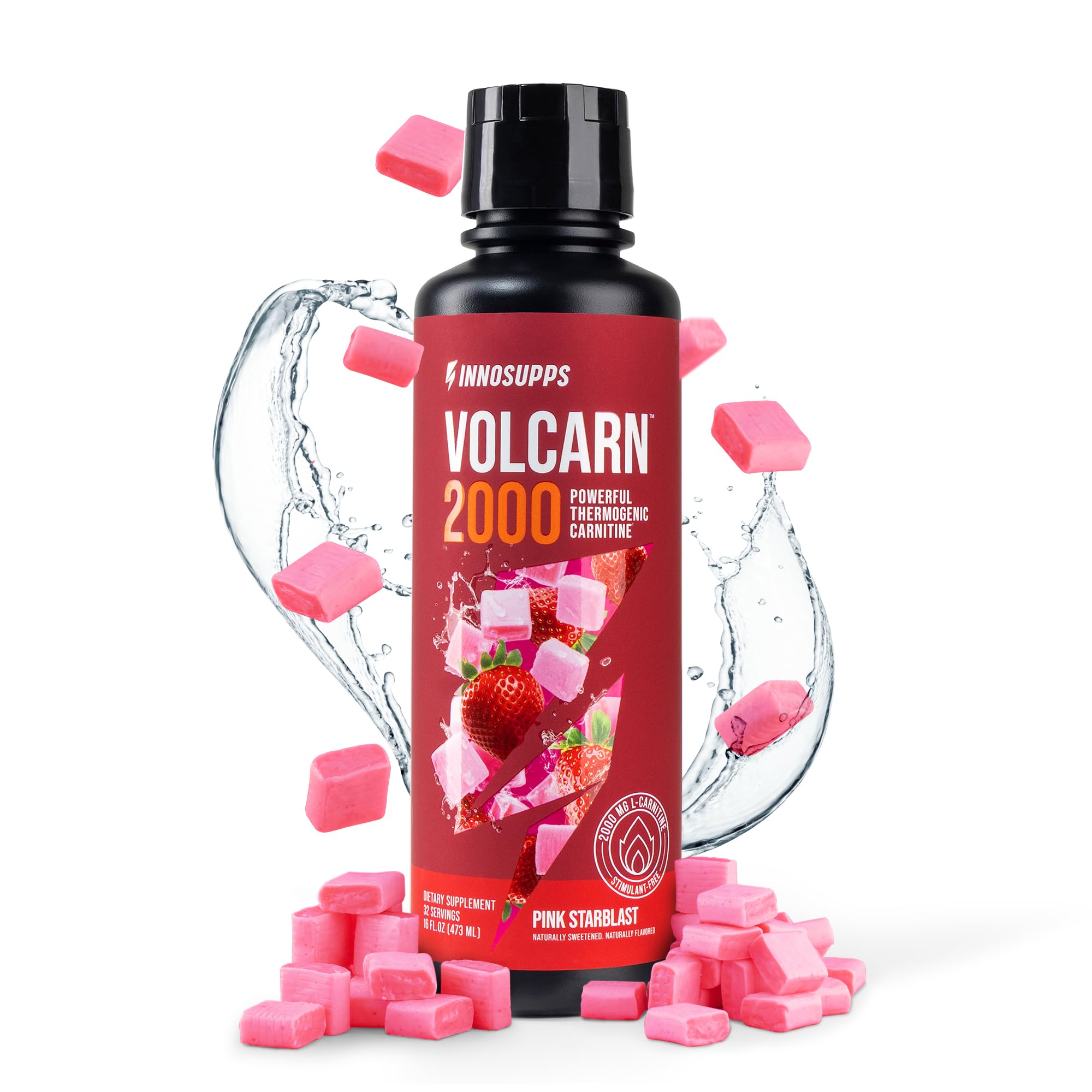 - InnoSupps Volcarn 2000 - L-CARNITINE Pre-Workout Advanced Energy Liquid ATP Enhancer w/GBEEC Boosts Energy, Enhances Focus, Cognition & Supports Fat Metabolism, 32 Servings - Pink Starblast Flavor