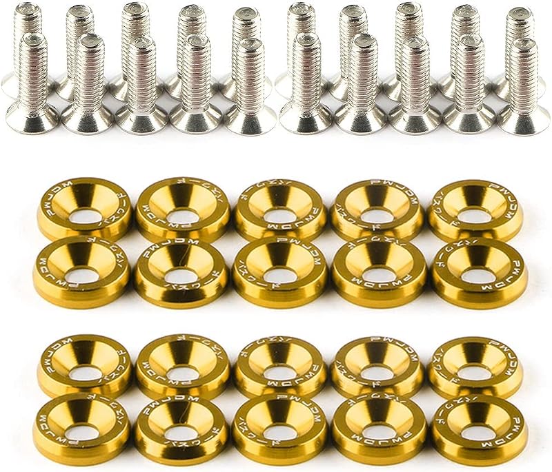 Kit de Parafusos e Arruelas M6 para Para-lama e Cofre Tempsnow Dourado – 20 unidades